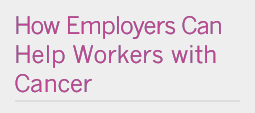 How Employers can help workers with cancer
