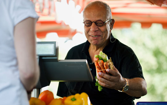 buying carrots for vision health.